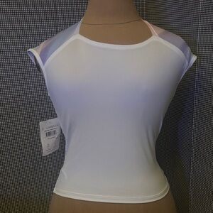 Sofibella Girls White Short Sleeve Tennis Prep Athletic Top S Candycore Pastel